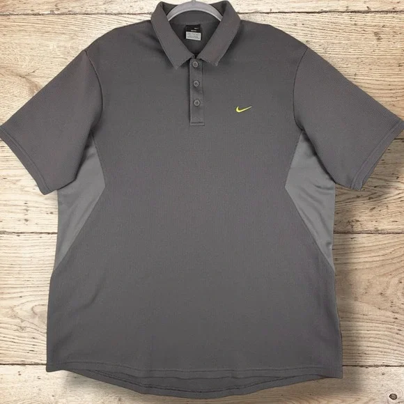 NIKE Dri-FIT Short Sleeve Athletic Golf Polo Shirt Size XXL Gray‎ - Picture 2 of 7